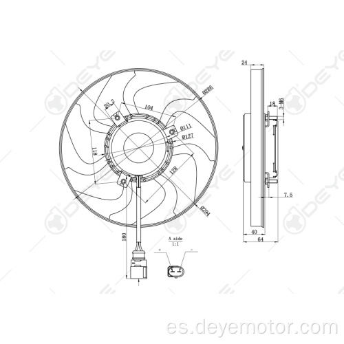 Ventiladores del radiador de refrigeración para A3 / A1 VW RABBIT